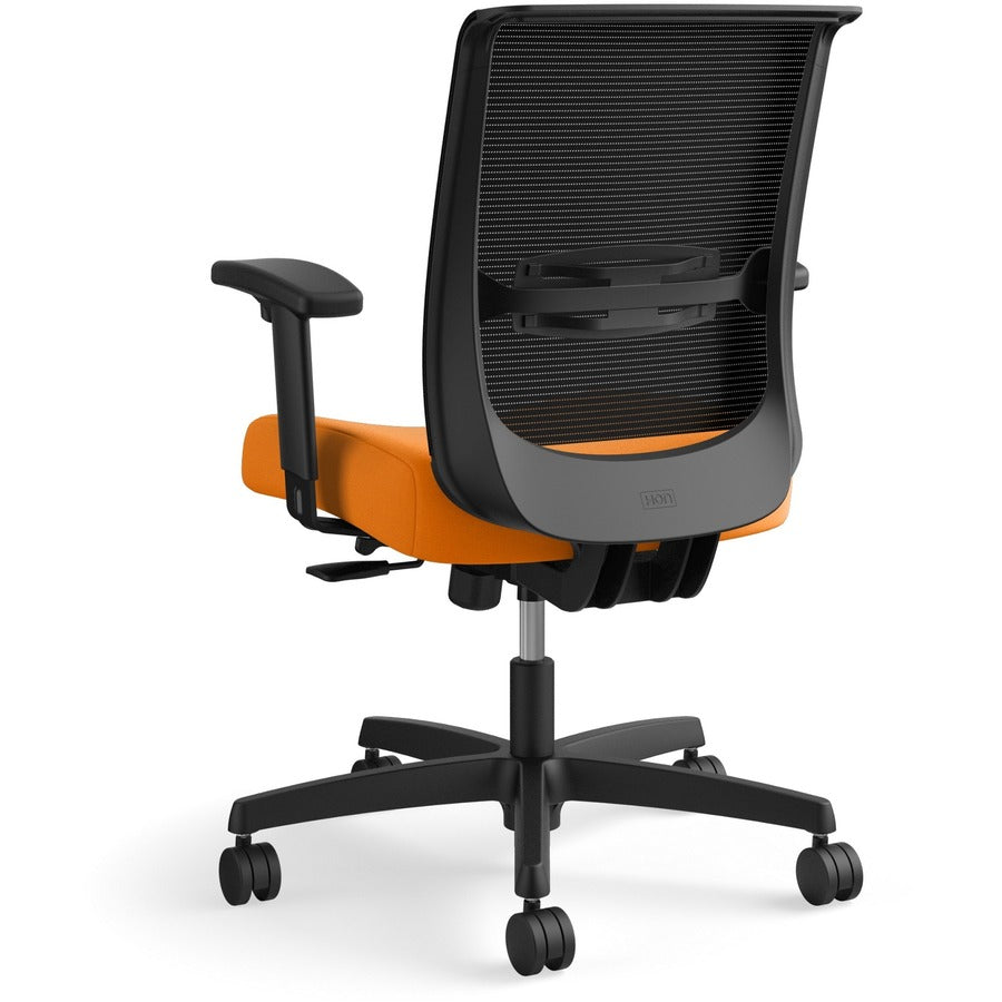 HON Convergence Chair - Apricot Seat Color - Vinyl, Fabric Seat Material - Black Back Color - Mesh Back Material - Black