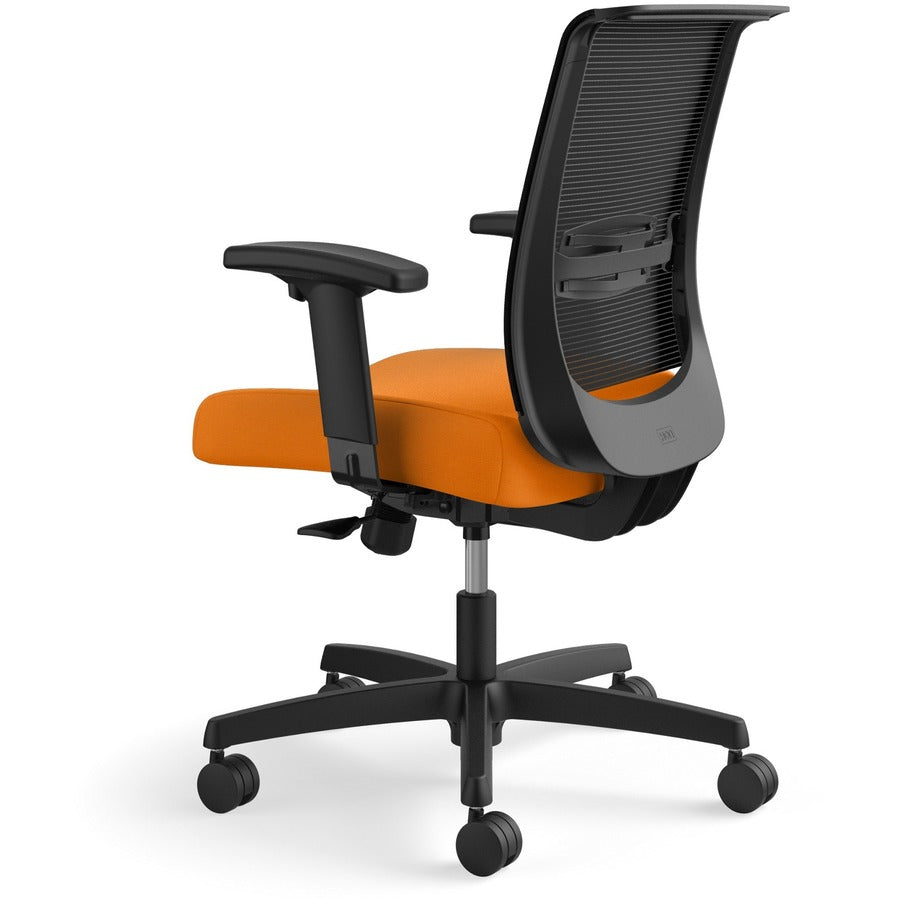 HON Convergence Chair - Apricot Seat Color - Vinyl, Fabric Seat Material - Black Back Color - Mesh Back Material - Black