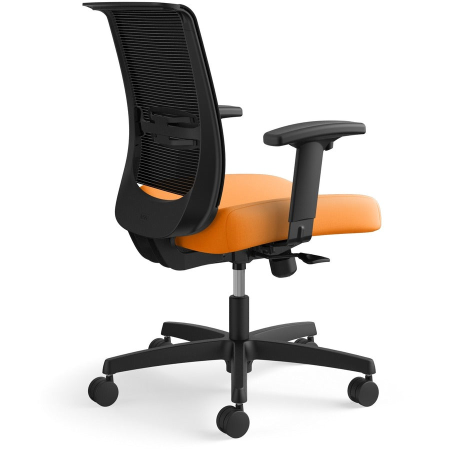 HON Convergence Chair - Apricot Seat Color - Vinyl, Fabric Seat Material - Black Back Color - Mesh Back Material - Black
