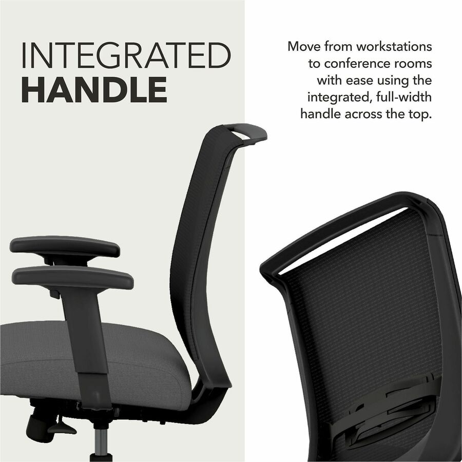 HON Convergence Chair - Black Seat Color - Vinyl, Fabric Seat Material - Black Back Color - Mesh Back Material - Black F
