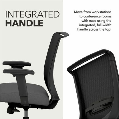 HON Convergence Chair - Black Seat Color - Vinyl, Fabric Seat Material - Black Back Color - Mesh Back Material - Black F