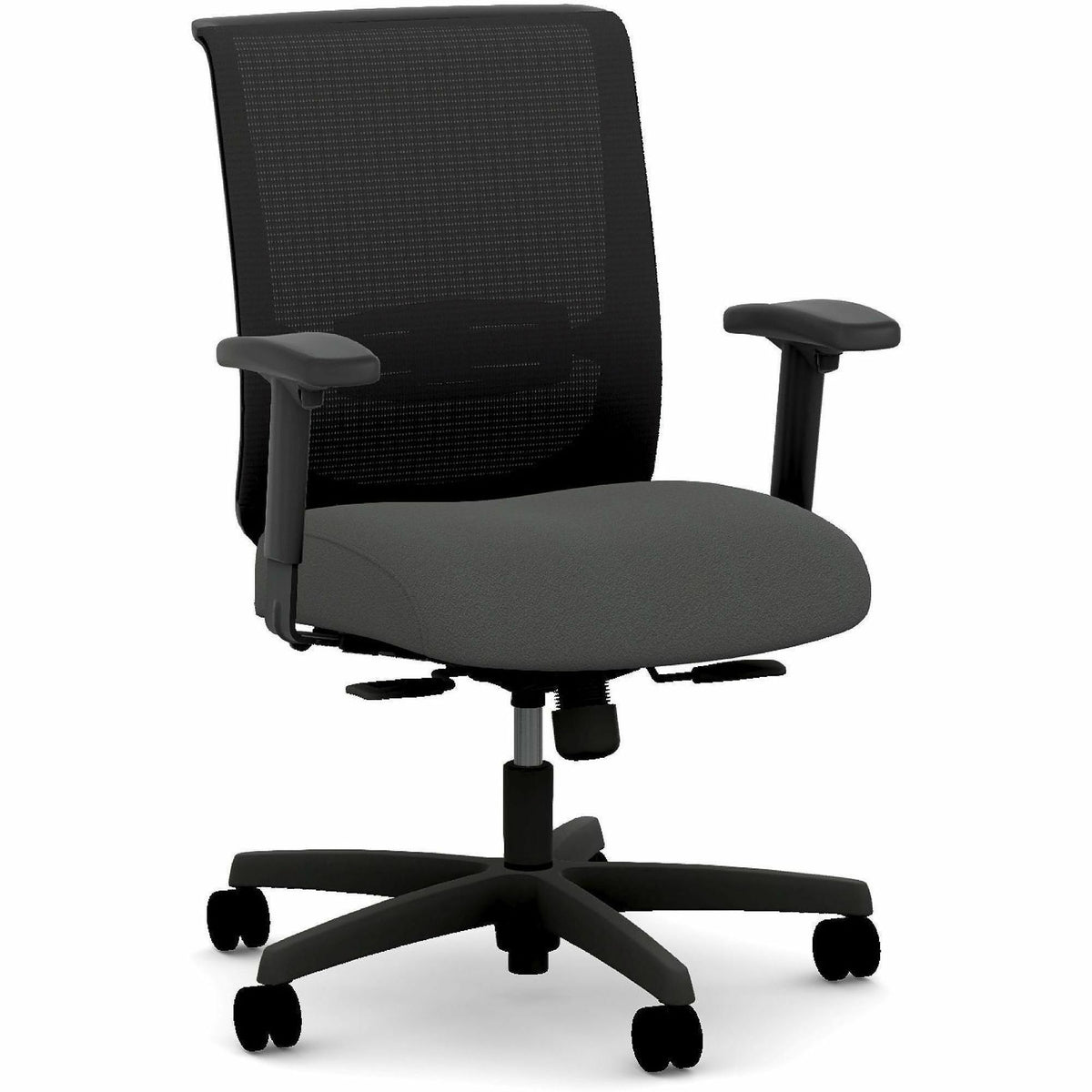 HON Convergence Chair - Black Seat Color - Vinyl, Fabric Seat Material - Black Back Color - Mesh Back Material - Black F