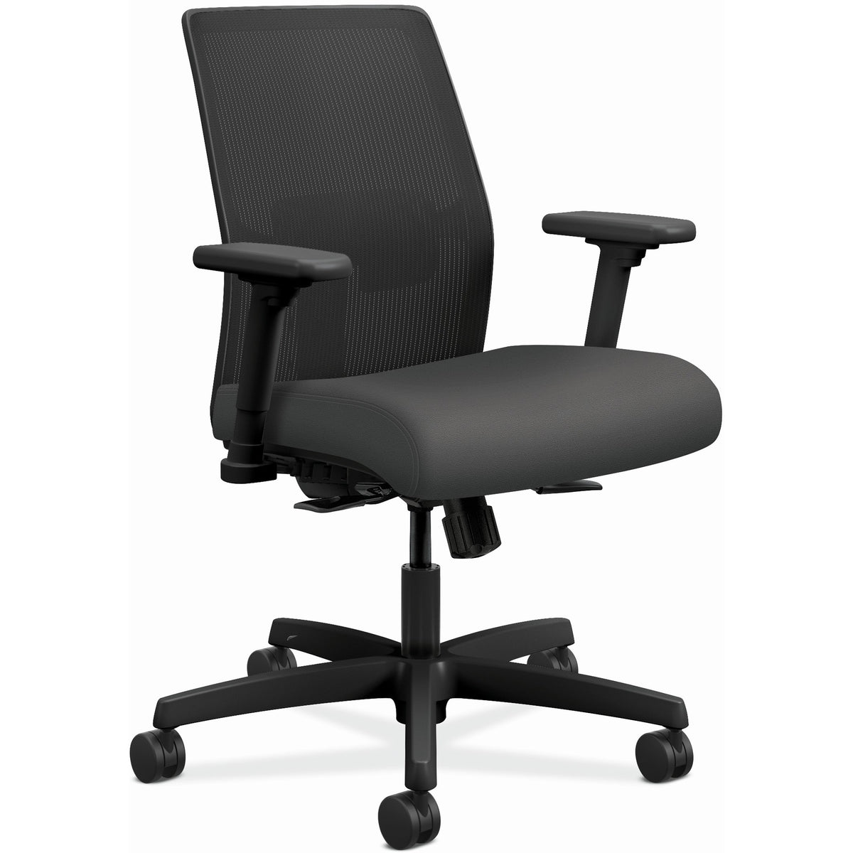HON Ignition 2.0 Chair - Iron Ore Seat Color - Fabric Seat Material - Black Back Color - Mesh Back Material - Black Fram