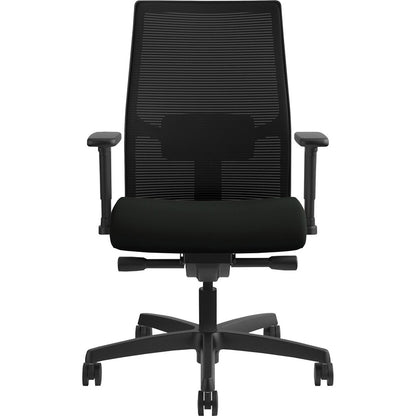 HON Ignition 2.0 Chair - Vinyl Seat Material - Black Back Color - Mesh Back Material - Black Frame Color - Black - 1 Eac