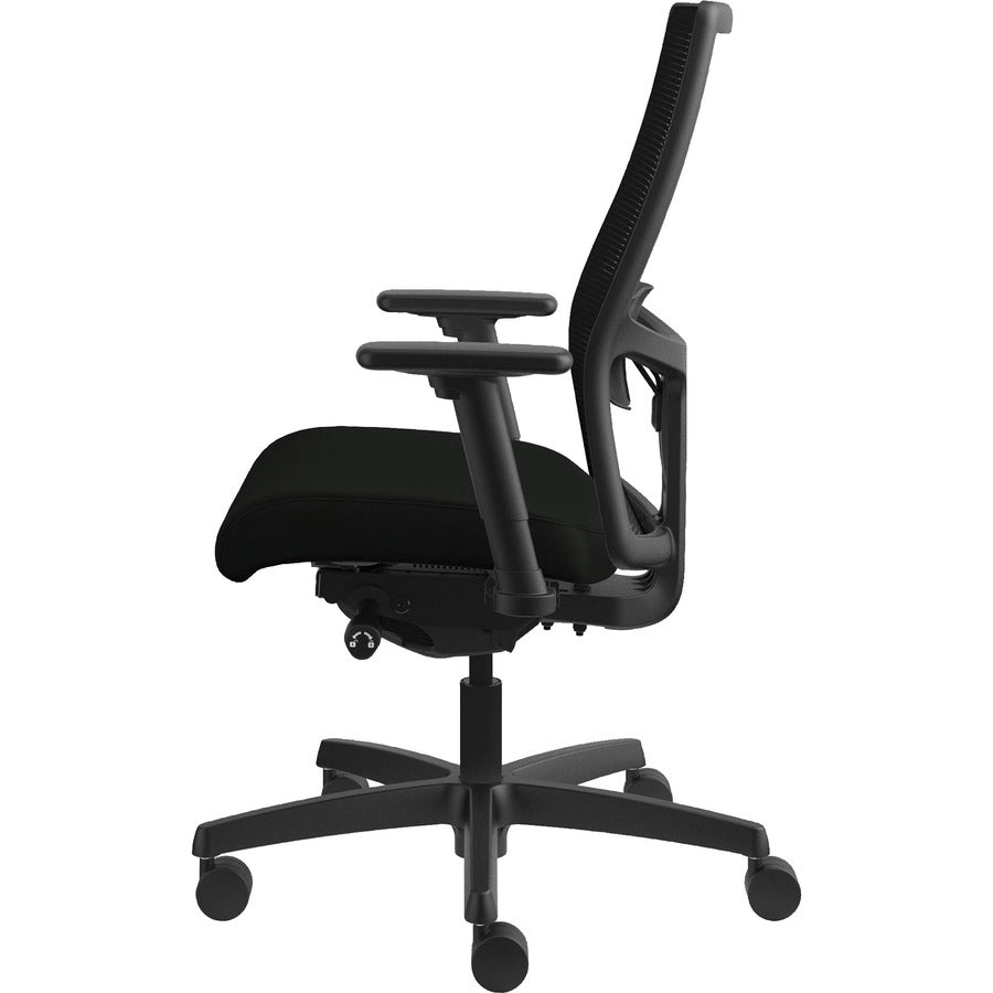 HON Ignition 2.0 Chair - Vinyl Seat Material - Black Back Color - Mesh Back Material - Black Frame Color - Black - 1 Eac