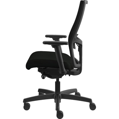 HON Ignition 2.0 Chair - Vinyl Seat Material - Black Back Color - Mesh Back Material - Black Frame Color - Black - 1 Eac