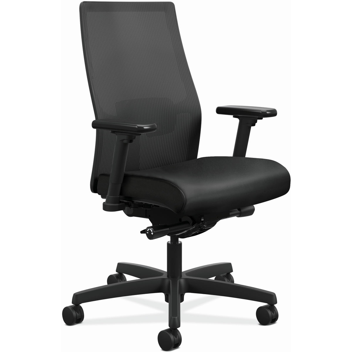 HON Ignition 2.0 Chair - Vinyl Seat Material - Black Back Color - Mesh Back Material - Black Frame Color - Black - 1 Eac