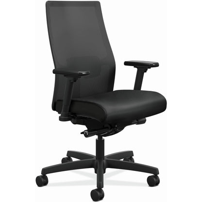 HON Ignition 2.0 Chair - Vinyl Seat Material - Black Back Color - Mesh Back Material - Black Frame Color - Black - 1 Eac