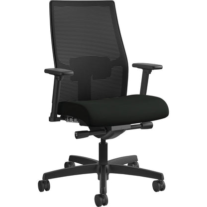 HON Ignition 2.0 Chair - Vinyl Seat Material - Black Back Color - Mesh Back Material - Black Frame Color - Black - 1 Eac