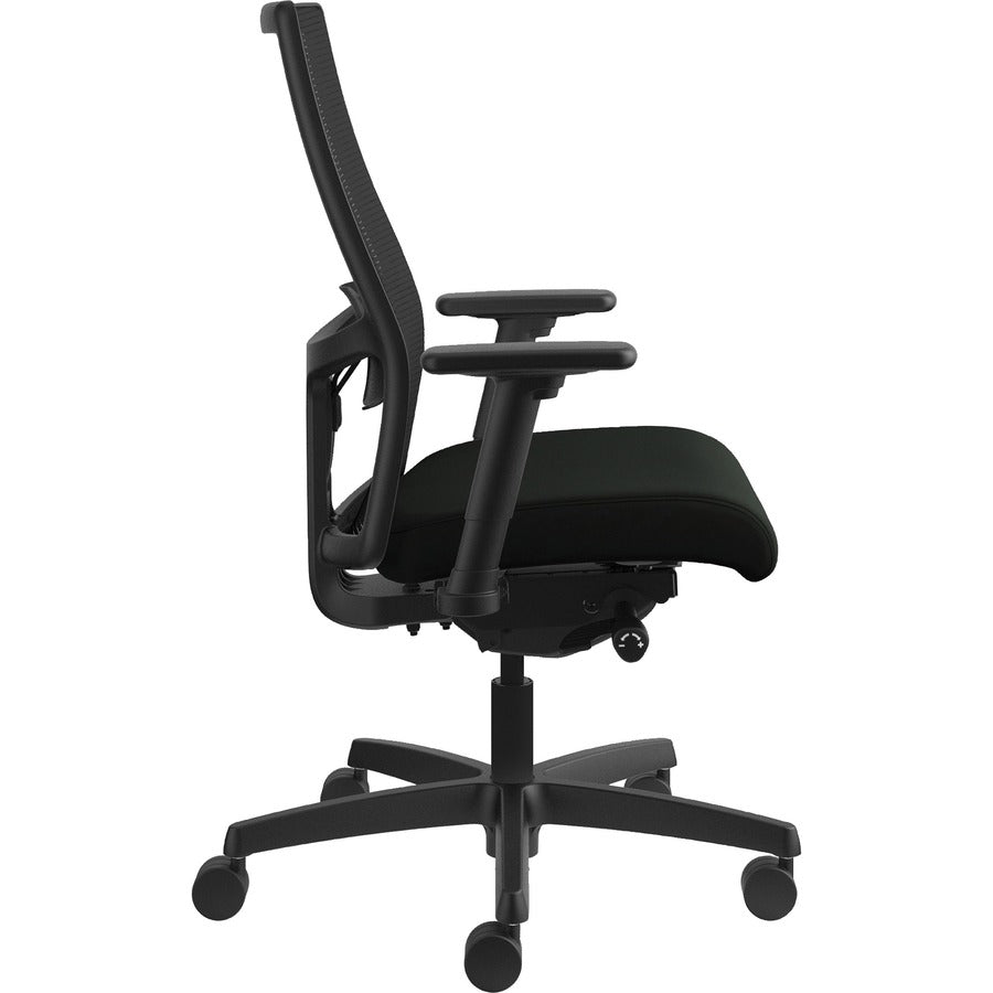 HON Ignition 2.0 Chair - Vinyl Seat Material - Black Back Color - Mesh Back Material - Black Frame Color - Black - 1 Eac
