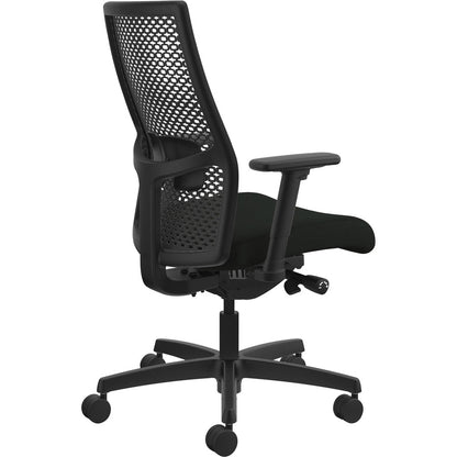 HON Ignition ReActiv Chair - Black Seat Color - Vinyl Seat Material - Black Back Color - Mesh Back Material - Black Fram