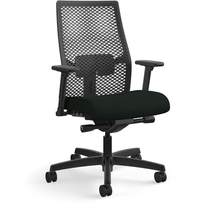 HON Ignition ReActiv Chair - Black Seat Color - Vinyl Seat Material - Black Back Color - Mesh Back Material - Black Fram