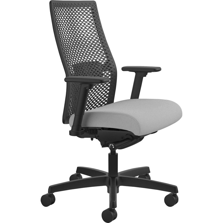 HON Ignition ReActiv Chair - Frost Seat Color - Fabric Seat Material - Black Back Color - Mesh Back Material - Black Fra