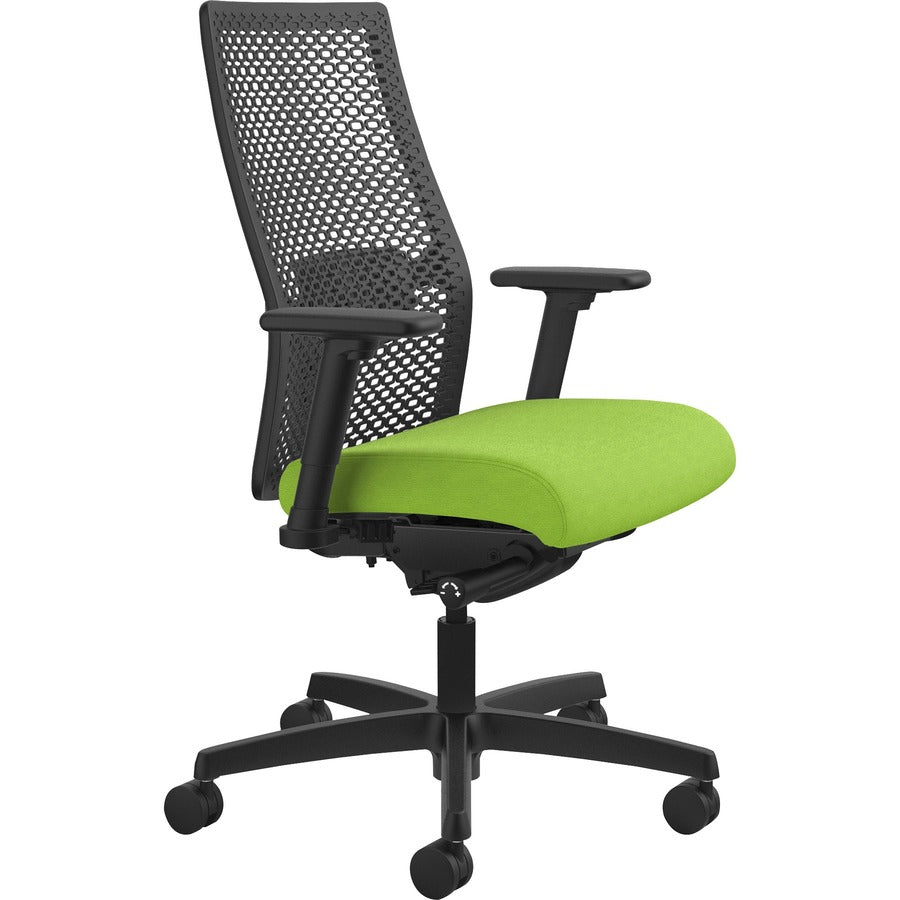 HON Ignition ReActiv Chair - Pear Seat Color - Fabric Seat Material - Black Back Color - Mesh Back Material - Black Fram