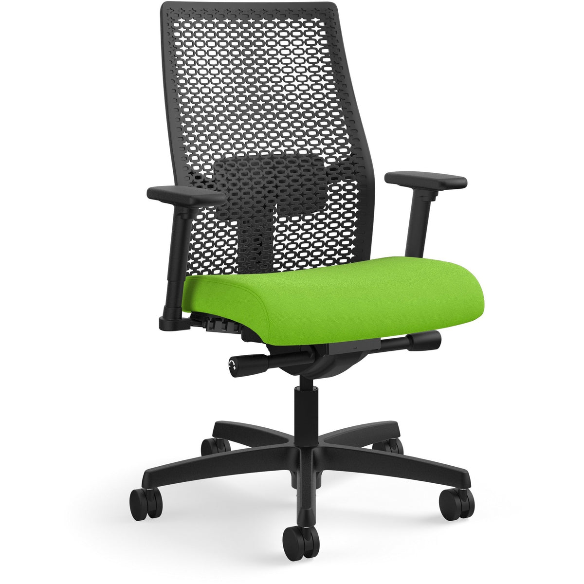 HON Ignition ReActiv Chair - Pear Seat Color - Fabric Seat Material - Black Back Color - Mesh Back Material - Black Fram
