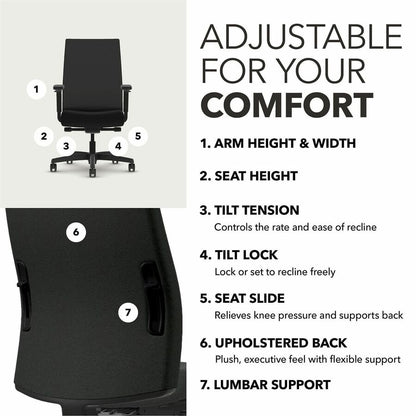 HON Ignition 2.0 Chair - Black Seat Color - Fabric Seat Material - Black Back Color - Fabric Back Material - Black Frame