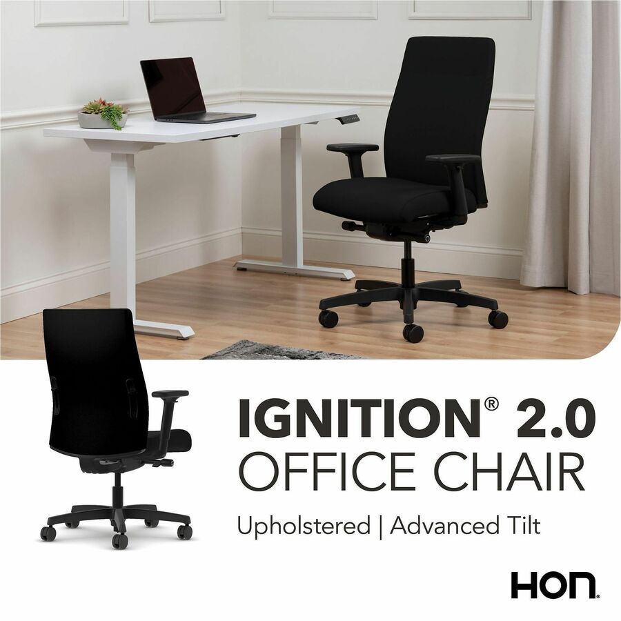 HON Ignition 2.0 Chair - Black Seat Color - Fabric Seat Material - Black Back Color - Fabric Back Material - Black Frame