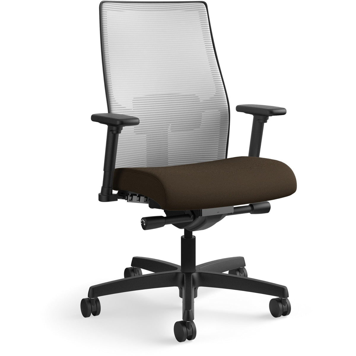 HON Ignition 2.0 Chair - Espresso Seat Color - Fabric Seat Material - Fog Back Color - Mesh Back Material - Black Frame 
