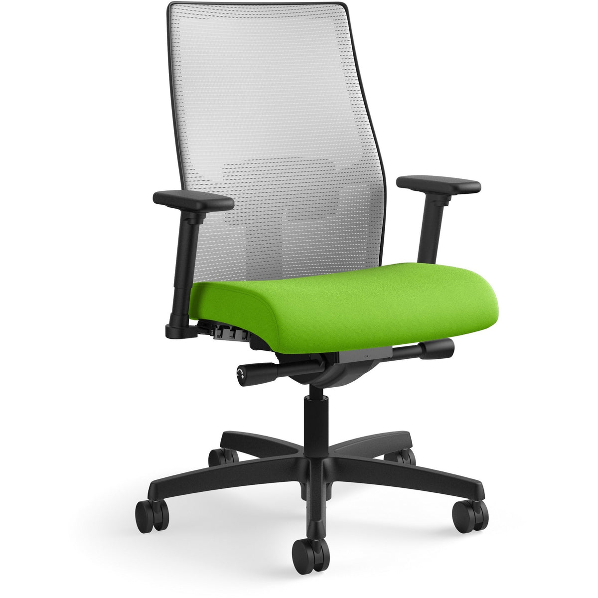 HON Ignition 2.0 Chair - Pear Seat Color - Fabric Seat Material - Fog Back Color - Mesh Back Material - Black Frame Colo