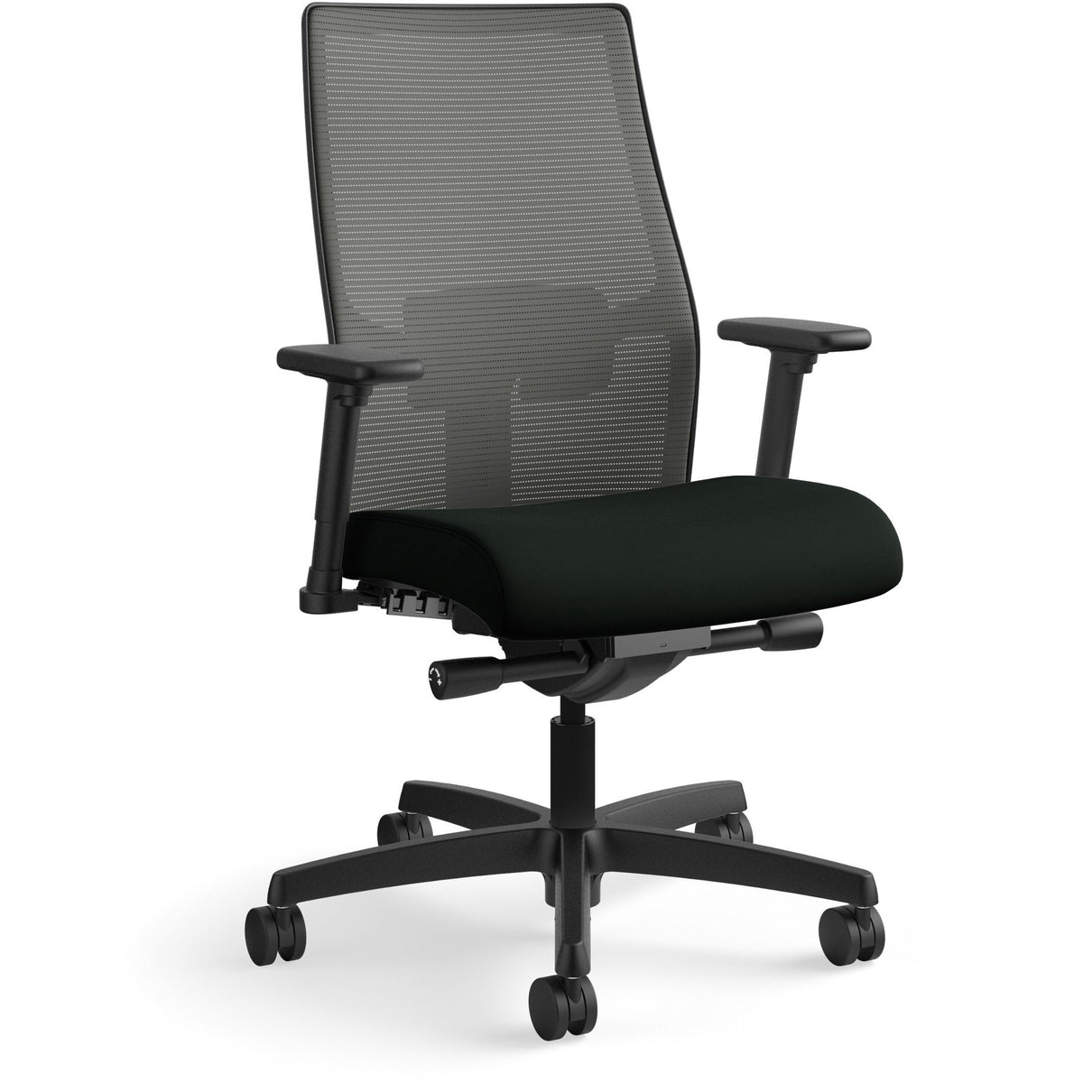 HON Ignition 2.0 Chair - Vinyl Seat Material - Charcoal Back Color - Mesh Back Material - Black Frame Color - Mid Back -