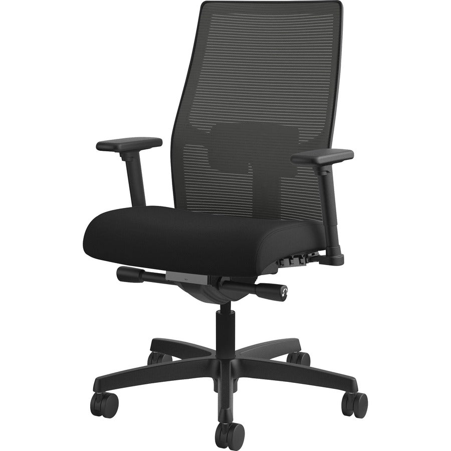 HON Ignition 2.0 Chair - Black Seat Color - Fabric Seat Material - Charcoal Back Color - Mesh Back Material - Black Fram