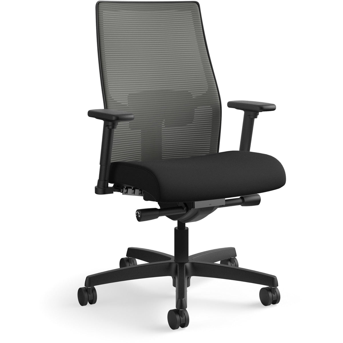 HON Ignition 2.0 Chair - Black Seat Color - Fabric Seat Material - Charcoal Back Color - Mesh Back Material - Black Fram