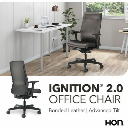HON Ignition 2.0 Chair - Black Seat Color - Vinyl Seat Material - Black Back Color - Vinyl Back Material - Black Frame C