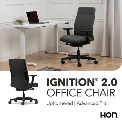 HON Ignition 2.0 Chair - Iron Ore Seat Color - Iron Ore Back Color - Fabric Back Material - Black Frame Color - Mid Back