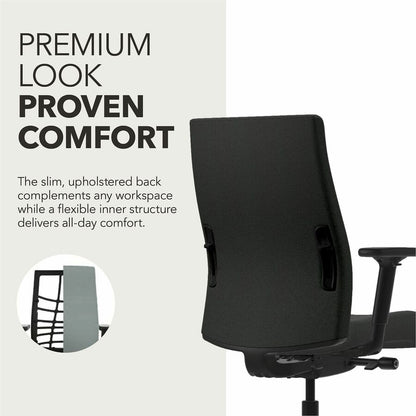 HON Ignition 2.0 Chair - Iron Ore Seat Color - Iron Ore Back Color - Fabric Back Material - Black Frame Color - Mid Back