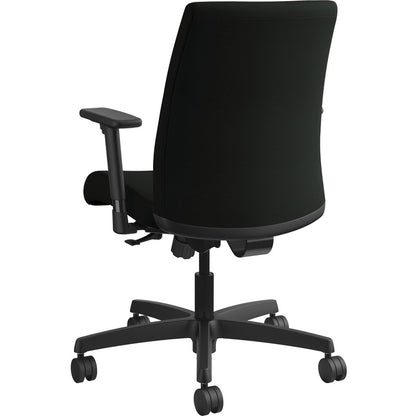 HON Ignition Chair - Black Seat Color - Vinyl Seat Material - Black Back Color - Fabric Back Material - Black Frame Colo
