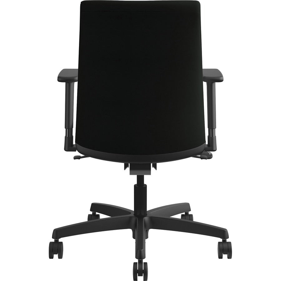HON Ignition Chair - Black Seat Color - Vinyl Seat Material - Black Back Color - Fabric Back Material - Black Frame Colo