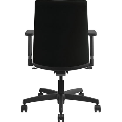 HON Ignition Chair - Black Seat Color - Vinyl Seat Material - Black Back Color - Fabric Back Material - Black Frame Colo