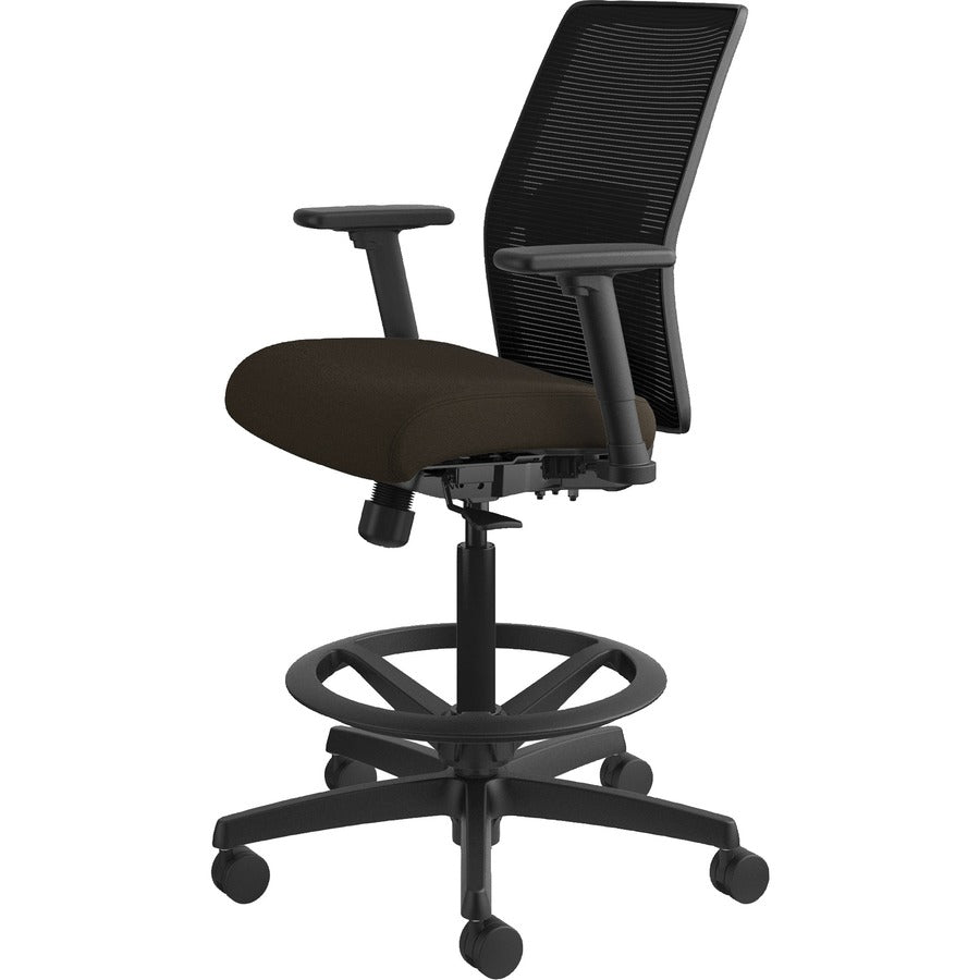 HON Ignition 2.0 Sitting Stool - Espresso Seat Color - Fabric Seat Material - Black Back Color - Mesh Back Material - Bl