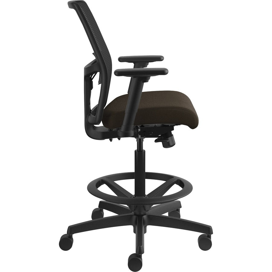 HON Ignition 2.0 Sitting Stool - Espresso Seat Color - Fabric Seat Material - Black Back Color - Mesh Back Material - Bl