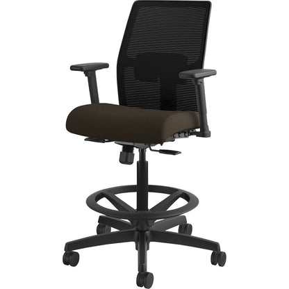 HON Ignition 2.0 Sitting Stool - Espresso Seat Color - Fabric Seat Material - Black Back Color - Mesh Back Material - Bl