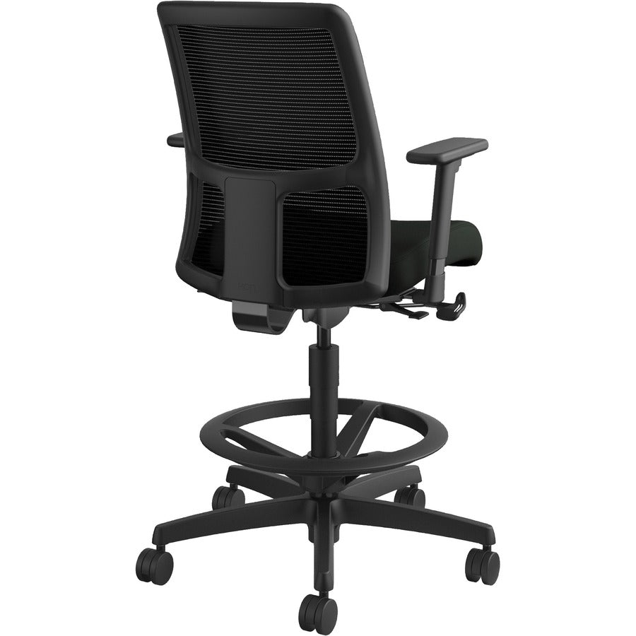 HON Ignition Sitting Stool - Black Seat Color - Vinyl Seat Material - Black Back Color - Mesh Back Material - Black Fram