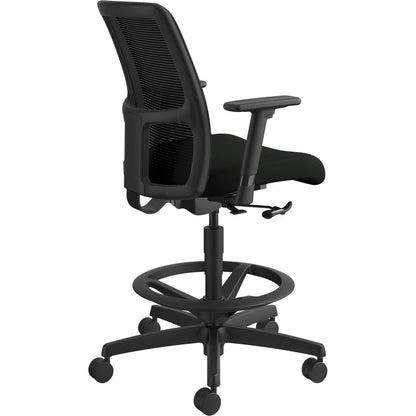 HON Ignition Sitting Stool - Black Seat Color - Vinyl Seat Material - Black Back Color - Mesh Back Material - Black Fram