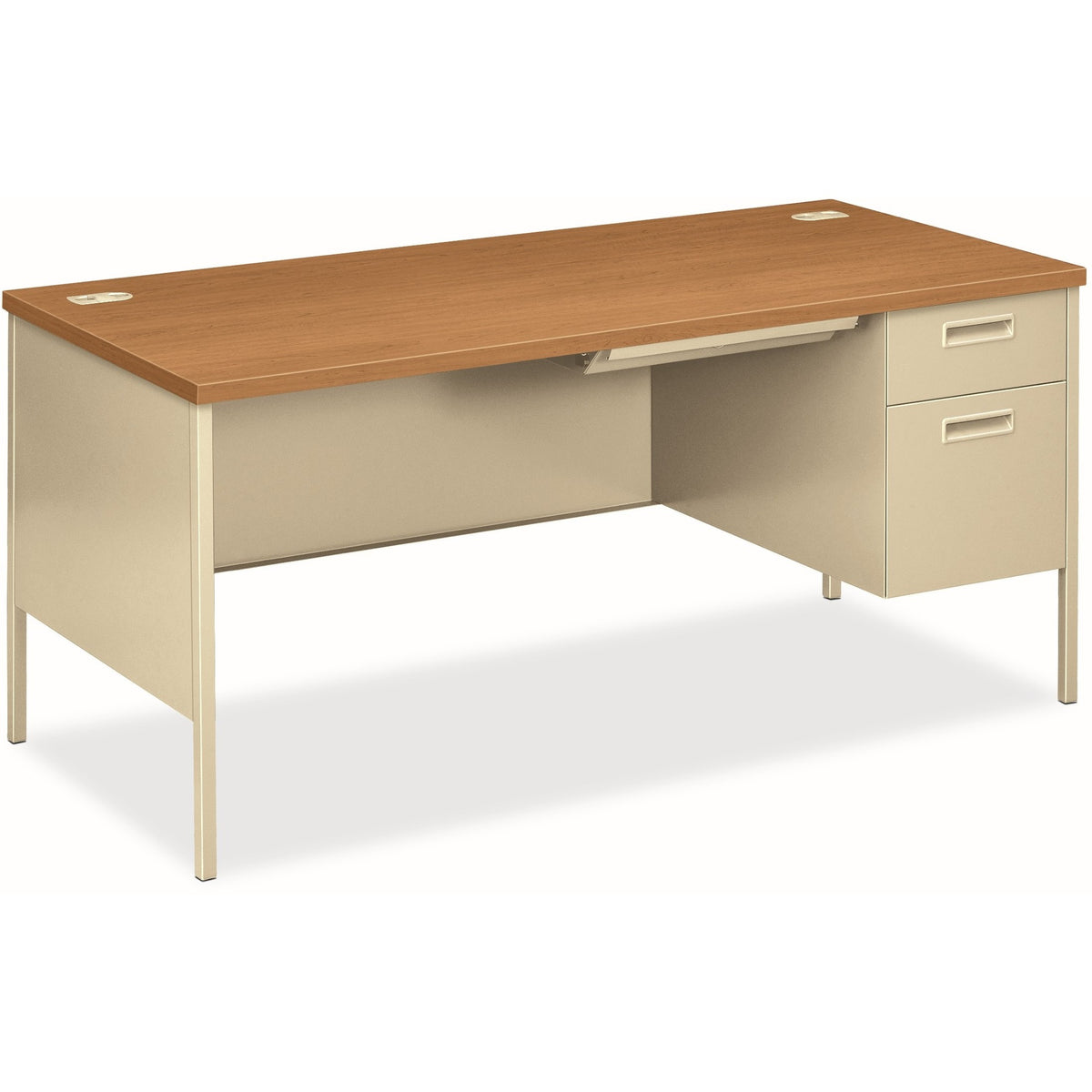 HON Metro Classic HP3265R Pedestal Desk - 29.5" Height x 66" Width x 30" Depth - Total Drawer(s): 2Right Side - Square E