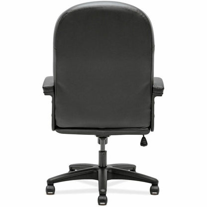 HON Pillow-Soft Chair - Bonded Leather Seat Material - Black Back Color - Bonded Leather Back Material - Black Frame Col