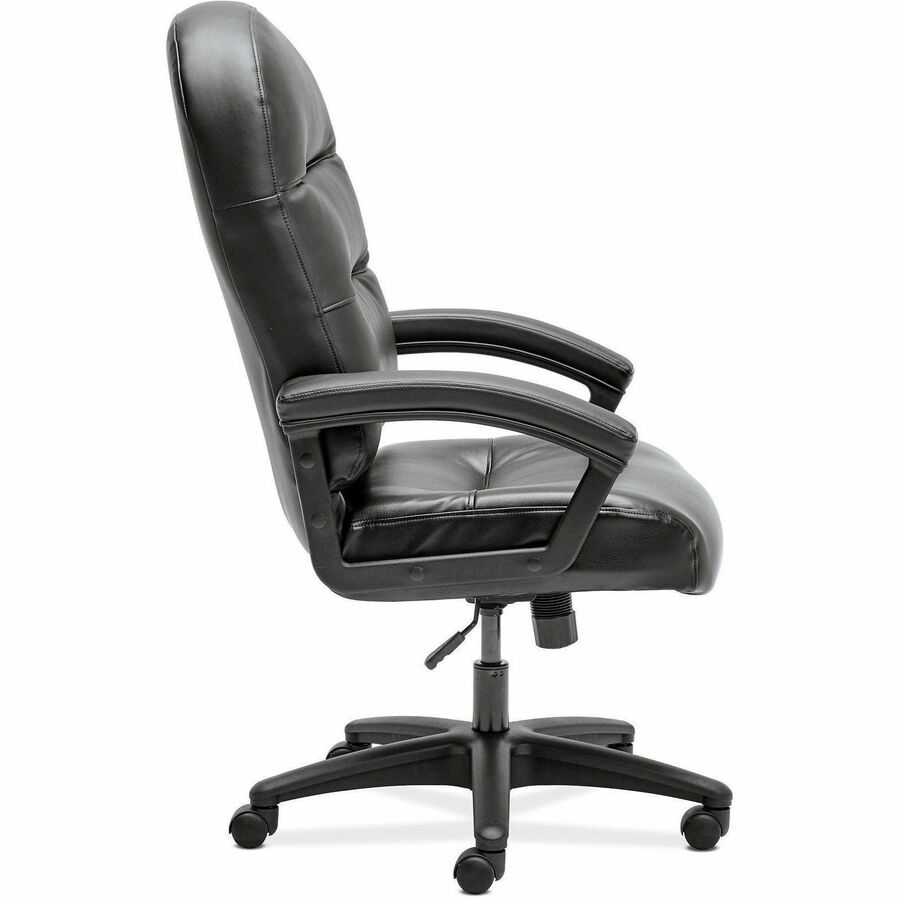 HON Pillow-Soft Chair - Bonded Leather Seat Material - Black Back Color - Bonded Leather Back Material - Black Frame Col
