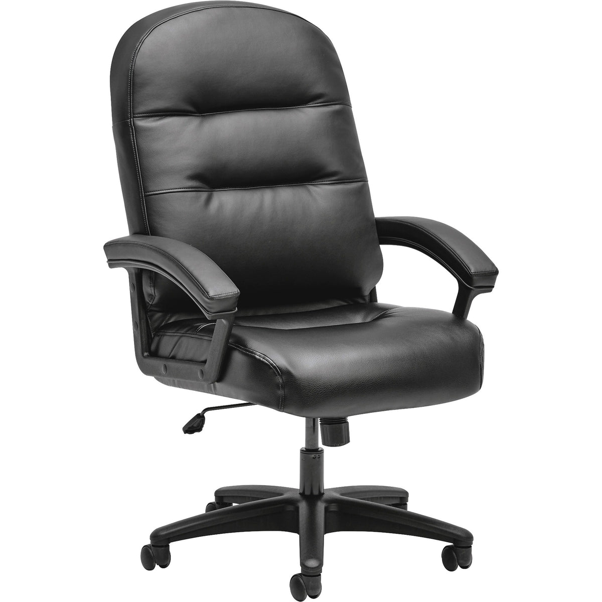 HON Pillow-Soft Chair - Bonded Leather Seat Material - Black Back Color - Bonded Leather Back Material - Black Frame Col