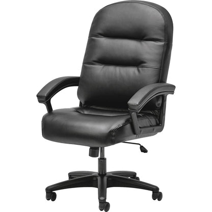 HON Pillow-Soft Chair - Bonded Leather Seat Material - Black Back Color - Bonded Leather Back Material - Black Frame Col