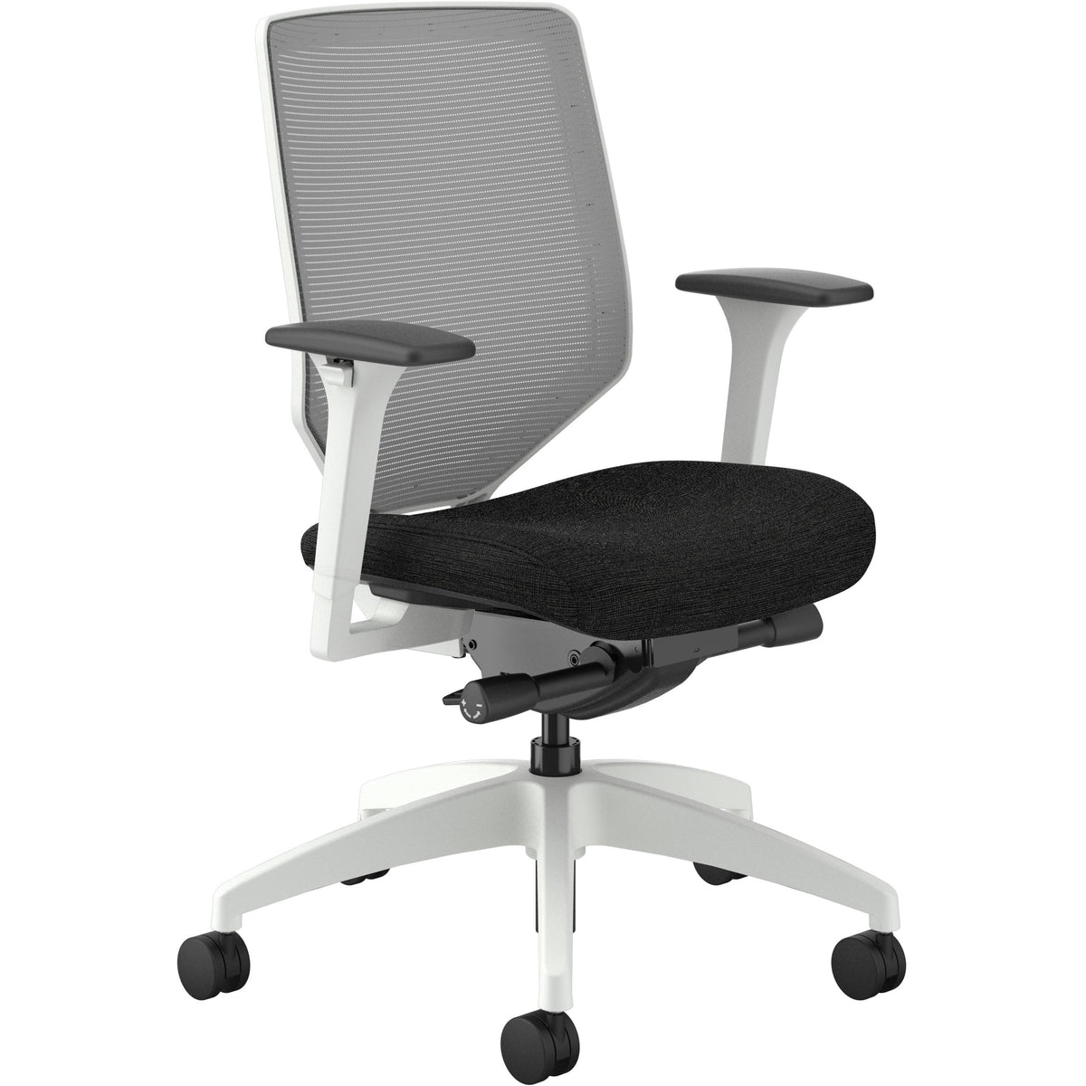 HON Solve Chair - Black Seat Color - Fabric Seat Material - Fog Back Color - Mesh Back Material - Designer White Frame C