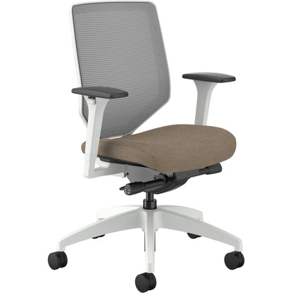 HON Solve Chair - Putty Seat Color - Fabric Seat Material - Fog Back Color - Mesh Back Material - Designer White Frame C