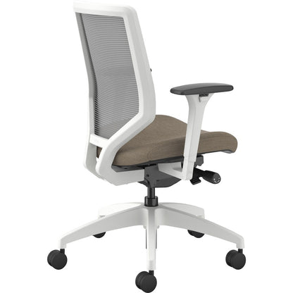 HON Solve Chair - Putty Seat Color - Fabric Seat Material - Fog Back Color - Mesh Back Material - Designer White Frame C