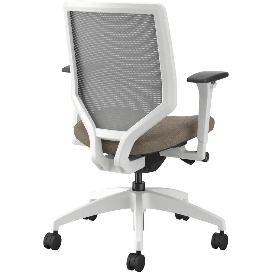 HON Solve Chair - Putty Seat Color - Fabric Seat Material - Fog Back Color - Mesh Back Material - Designer White Frame C
