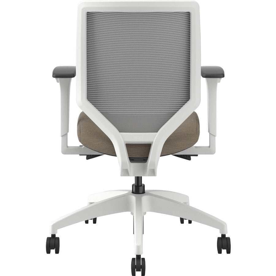HON Solve Chair - Putty Seat Color - Fabric Seat Material - Fog Back Color - Mesh Back Material - Designer White Frame C