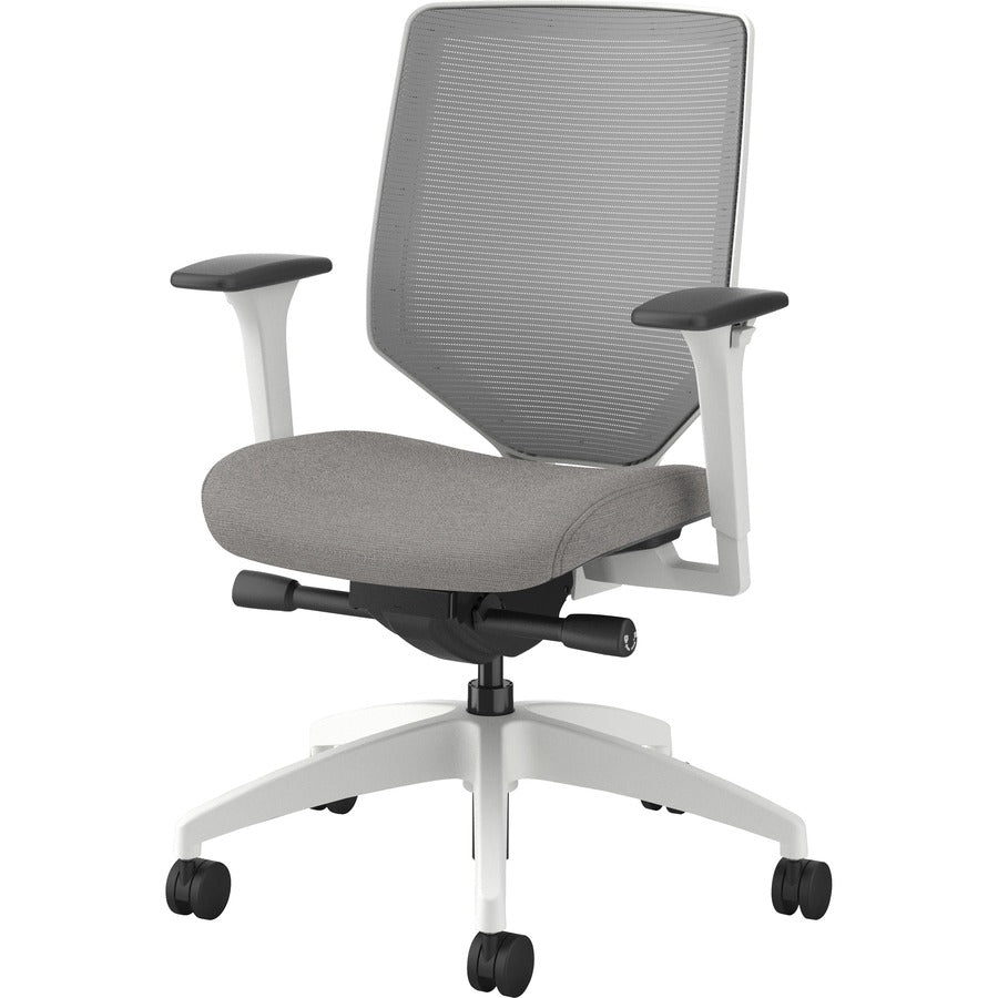 HON Solve Chair - Sterling Seat Color - Fabric Seat Material - Fog Back Color - Mesh Back Material - Designer White Fram