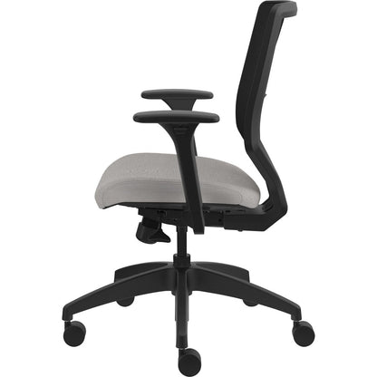 HON Solve Chair - Fabric Seat Material - Black Back Color - Mesh Back Material - Black Frame Color - Mid Back - Sterling