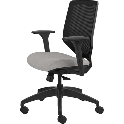HON Solve Chair - Fabric Seat Material - Black Back Color - Mesh Back Material - Black Frame Color - Mid Back - Sterling